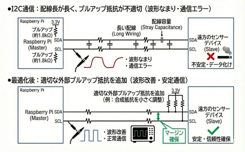 I2C通信における配線長とプルアップ抵抗の最適化 | 組み込み機器・ハードウェア設計製作.com
