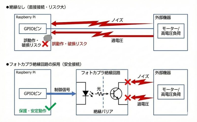 GPIOへのフォトカプラ絶縁回路の採用 | 組み込み機器・ハードウェア設計製作.com